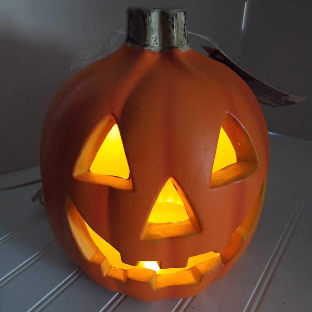PMG Halloween Happy Jack-O-Lantern Lights Up 9" Blow Mold Fall Decor Autumn
